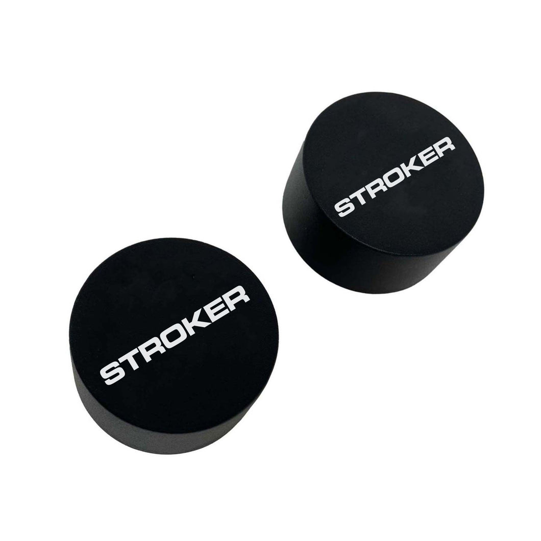 Black STROKER Diecast Aluminum Valve Cover Breathers