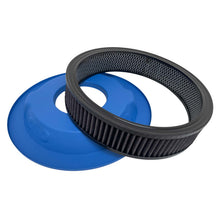 Load image into Gallery viewer, 14" Round Raised Billet Top Air Cleaner Kit - Custom - Blue