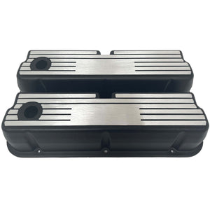 Ford Small Block 289 351W Tall Valve Covers - Wide Fin - Custom - Black
