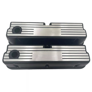 Ford Small Block 289 351W Tall Valve Covers - Wide Fin - Custom - Black