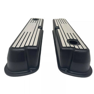 Ford Small Block 289 351W Tall Valve Covers - Wide Fin - Custom - Black