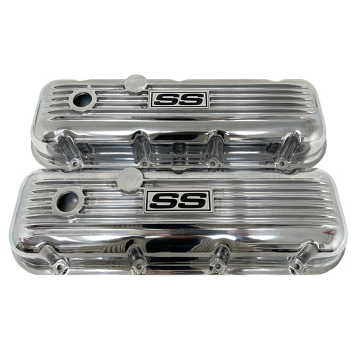 Big Block Chevy SS Block Logo Valve Covers - Polished