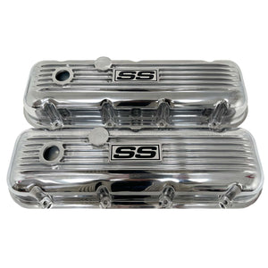 Big Block Chevy SS Block Logo Valve Covers - Polished