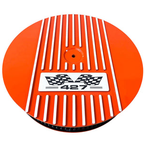 Big Block Chevy 427 Flag Logo 14" Air Cleaner Kit - Orange