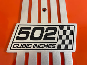 Chevy 502 Cubic Inches 14" Raised Billet Top Air Cleaner - Orange