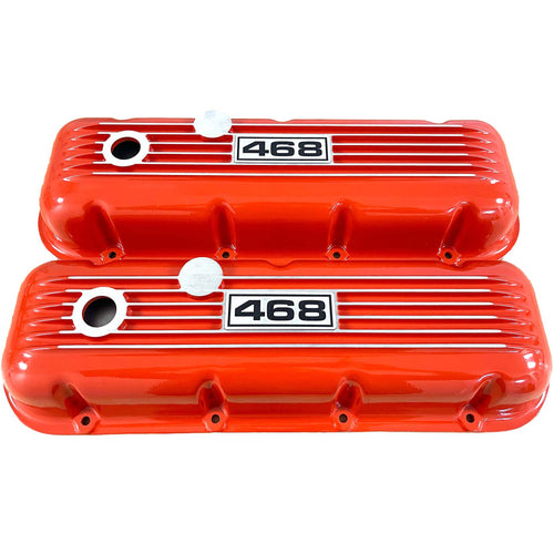 Big Block Chevy 468 Finned Valve Covers - Orange