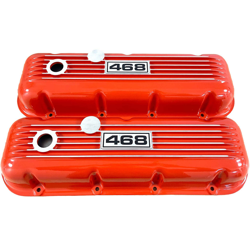 Big Block Chevy 468 Finned Valve Covers - Orange