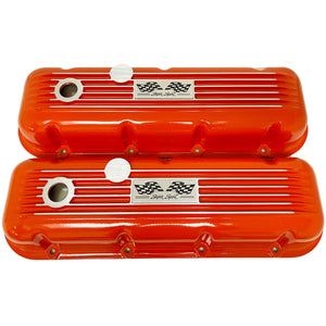 Big Block Chevy Super Sport Flag Logo Valve Covers & 13" Air Cleaner - Orange