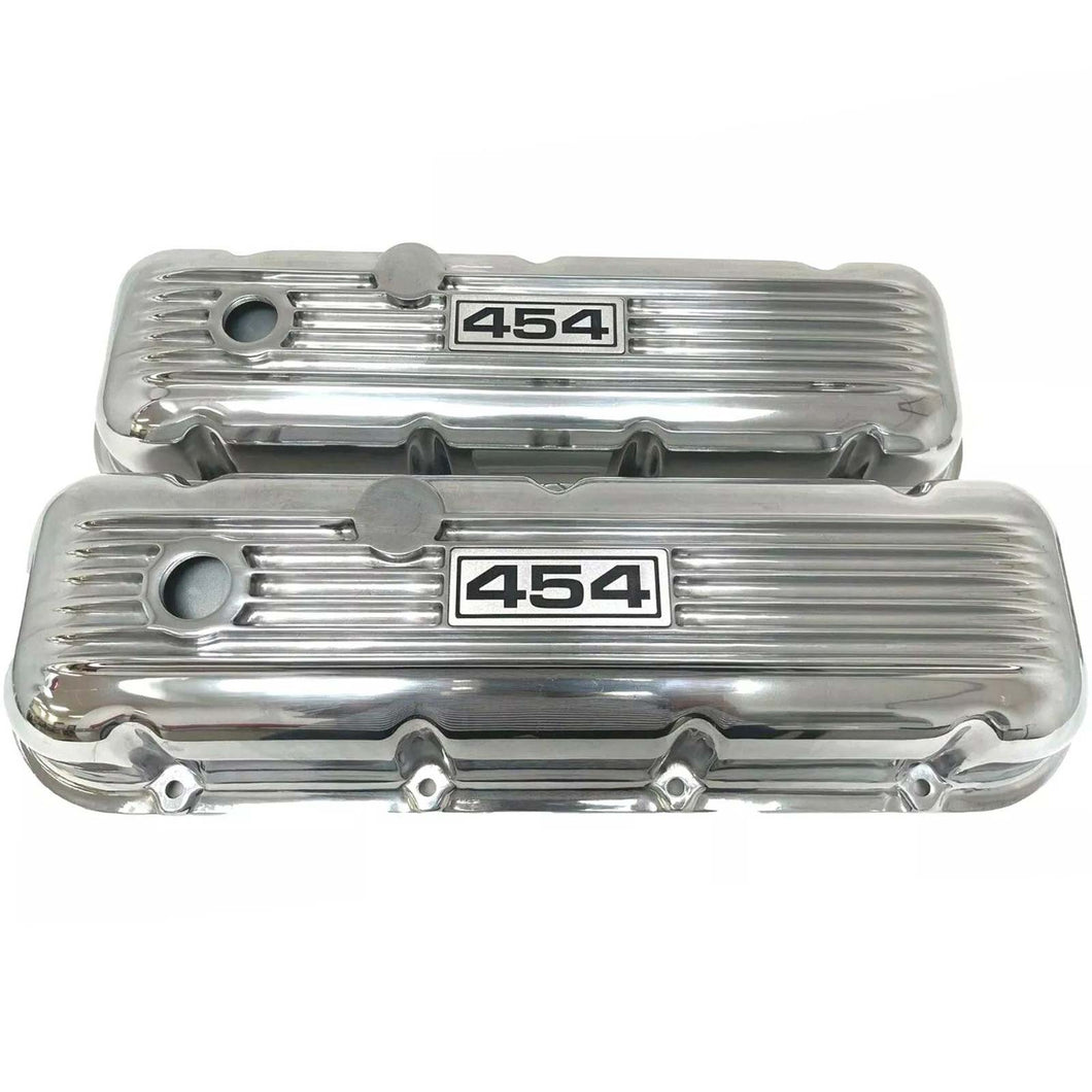 Big Block Chevy 454 Finned Valve Covers - Polished