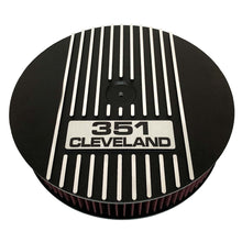 Load image into Gallery viewer, Ford 351 Cleveland 13&quot; Round Finned Air Cleaner Kit - Black
