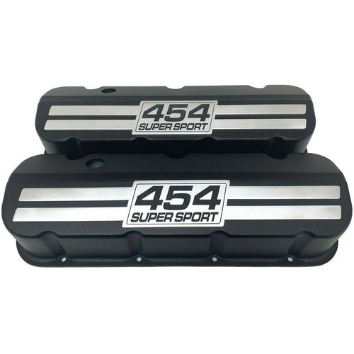 Big Block Chevy 454 Super Sport Tall Valve Covers - Billet Top - Black