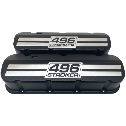 Big Block Chevy 496 Stroker Tall Valve Covers - Billet Top - Black
