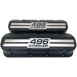 Big Block Chevy 496 Stroker Tall Valve Covers - Billet Top - Black