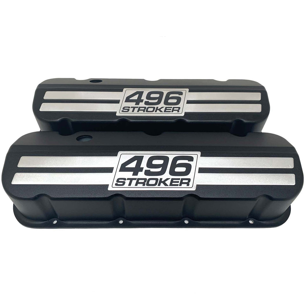 Big Block Chevy 496 Stroker Tall Valve Covers - Billet Top - Black