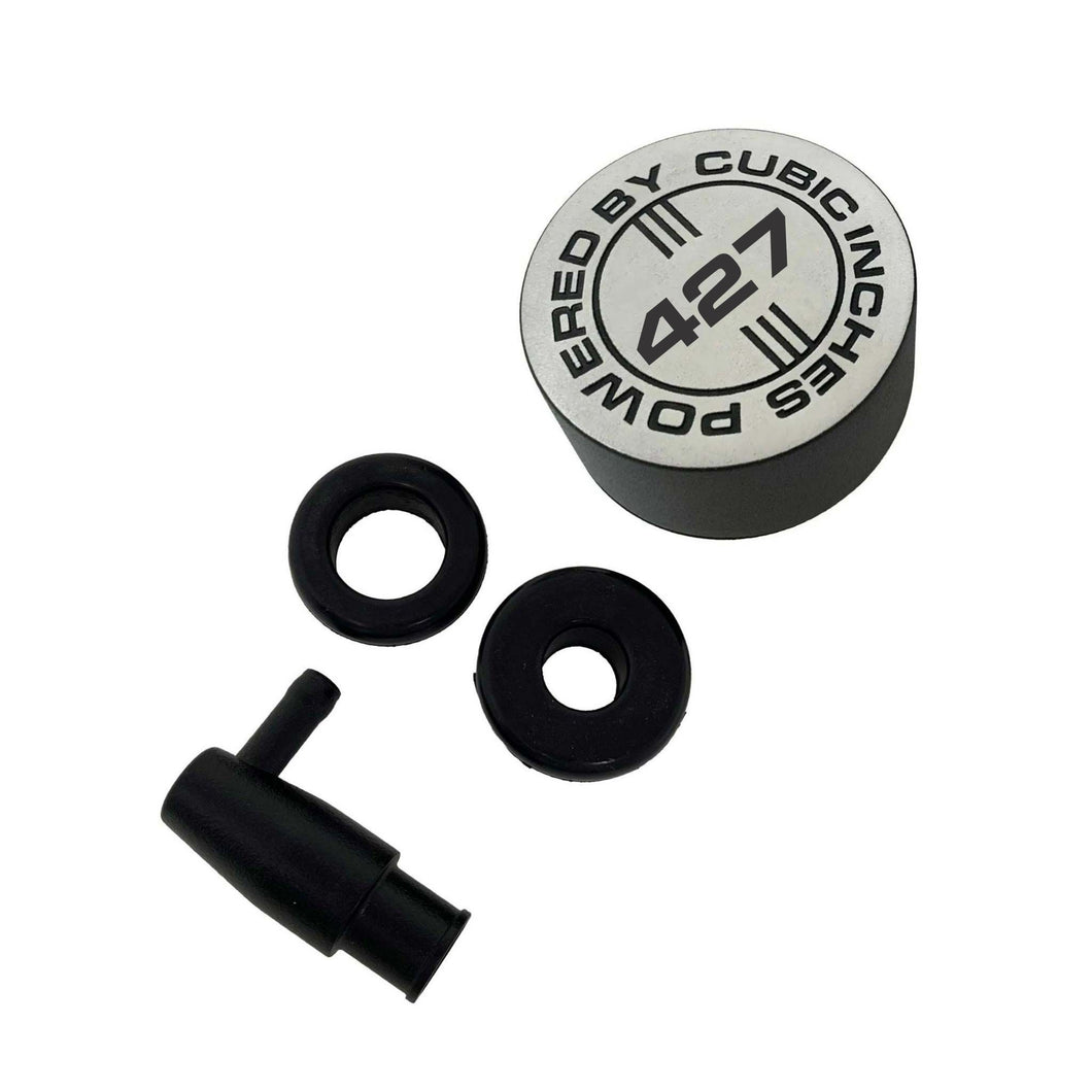 Ford / Chevy 427 Die-Cast Aluminum Breather & Billet PCV Valve - Black