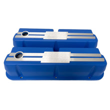 Load image into Gallery viewer, Ford Small Block 289 351W Tall Valve Covers - Billet Top - Custom - Blue