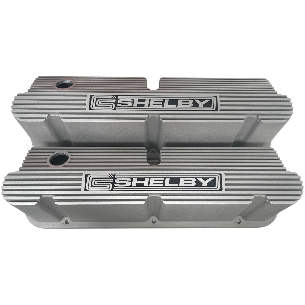 Ford 351W CS Shelby Logo Pentroof Valve Covers - Bead Blast