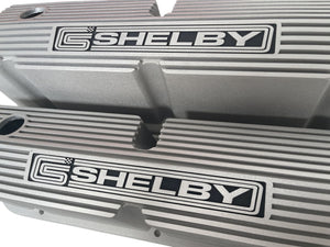Ford 351W CS Shelby Logo Pentroof Valve Covers - Bead Blast