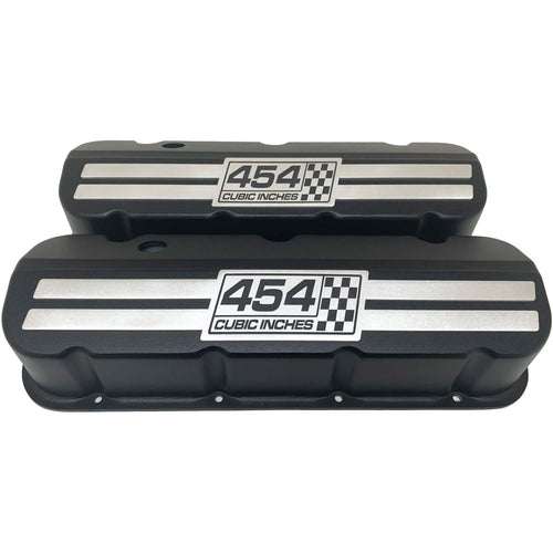 Big Block Chevy 454 Cubic Inches Tall Valve Covers - Billet Top - Black