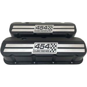 Big Block Chevy 454 Cubic Inches Tall Valve Covers - Billet Top - Black