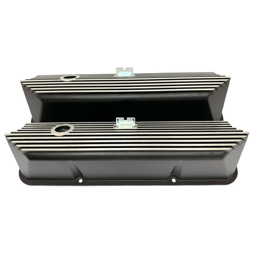 Ford FE Tall Valve Covers - All-Finned - Black
