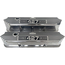 Load image into Gallery viewer, Ford FE Tall Powered By 427 Valve Covers - Long Plate - Polished