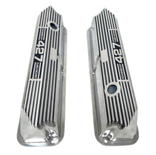 Load image into Gallery viewer, Ford FE Tall Powered By 427 Valve Covers - Long Plate - Polished