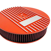 Load image into Gallery viewer, 14&quot; Round Finned Air Cleaner Kit - Custom - Orange