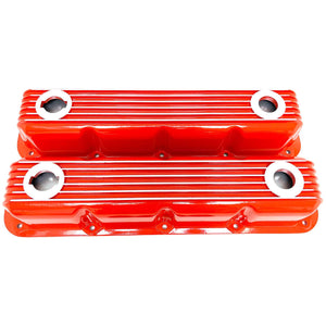 Mopar Magnum Finned Valve Covers - Die-Cast Aluminum - Orange