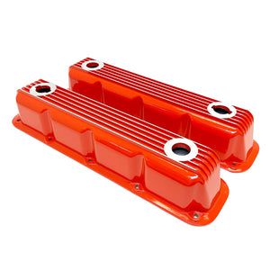 Mopar Magnum Finned Valve Covers - Die-Cast Aluminum - Orange