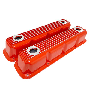Mopar Magnum Finned Valve Covers - Die-Cast Aluminum - Orange