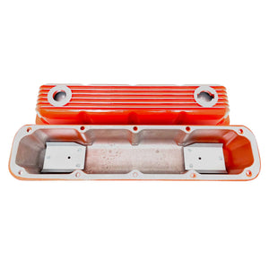 Mopar Magnum Finned Valve Covers - Die-Cast Aluminum - Orange