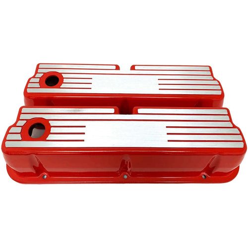 Ford Small Block 289 351W Tall Valve Covers - Wide Fin - Custom - Red