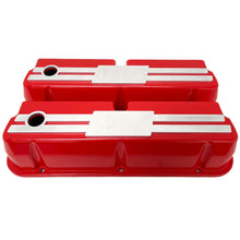 Load image into Gallery viewer, Ford Small Block 289 351W Tall Valve Covers - Billet Top - Custom - Red