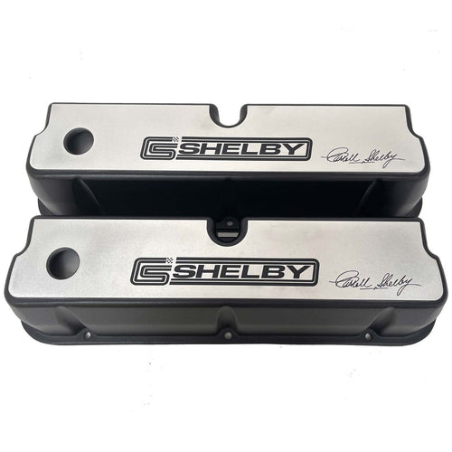 CS Shelby 351W Tall Black Valve Covers - Full Billet Top - Black
