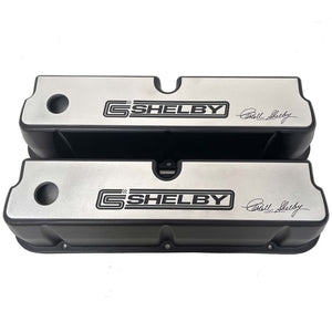 CS Shelby 351W Tall Black Valve Covers - Full Billet Top - Black