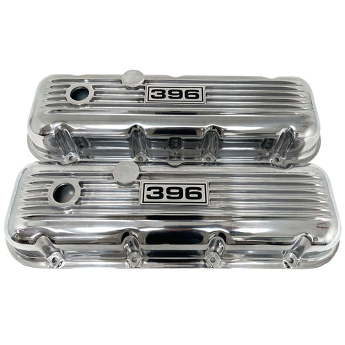 Big Block Chevy 396 Finned Valve Covers - Polished
