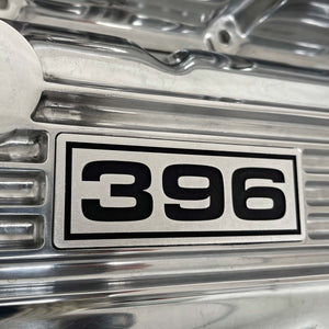 Big Block Chevy 396 Finned Valve Covers - Polished