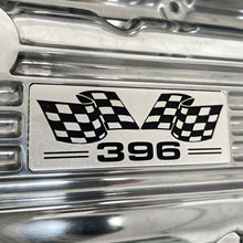Load image into Gallery viewer, Big Block Chevy 396 Flag Logo Valve Covers - Polished