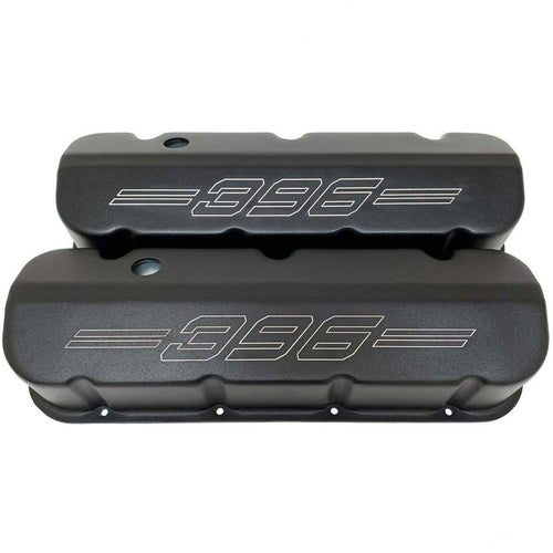 Big Block Chevy 396 Tall Valve Covers - Outline Logo - Black