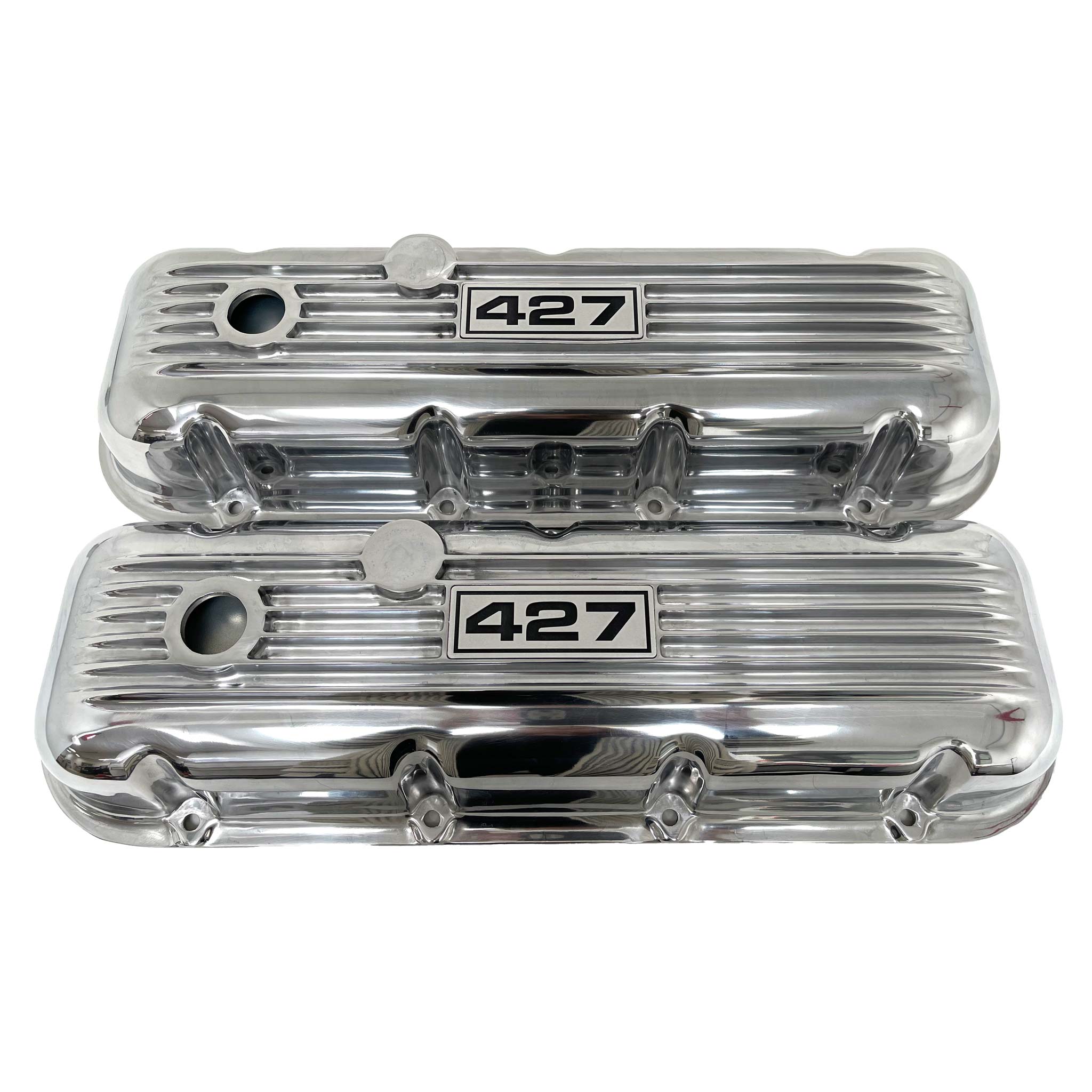 Big Block Chevy 427 Finned Valve Covers - Polished – Ansen USA