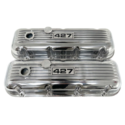 Big Block Chevy 427 Finned Valve Covers - Polished