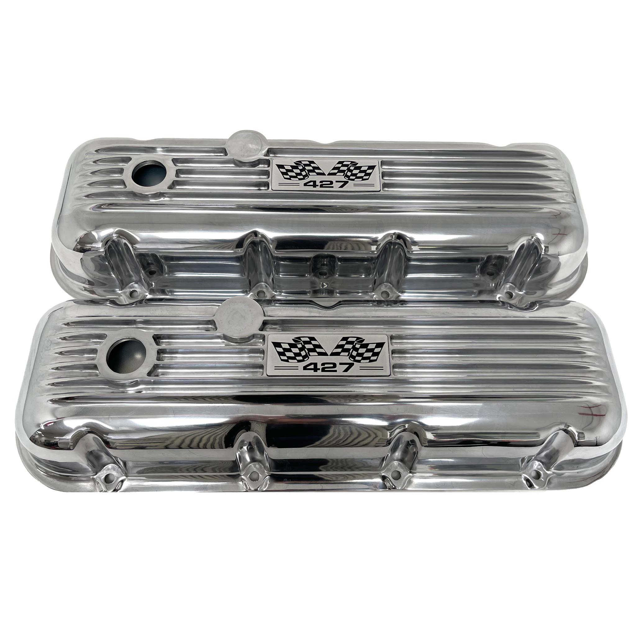 Big Block Chevy 427 Flag Logo Valve Covers - Polished – Ansen USA