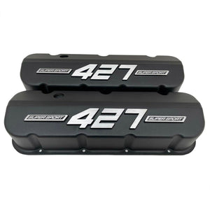 Big Block Chevy 427 Super Sport - RAISED LOGO - Tall Valve Covers - Black