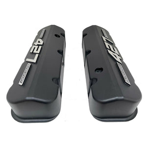 Big Block Chevy 427 Super Sport - RAISED LOGO - Tall Valve Covers - Black