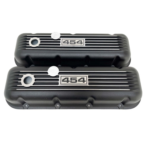 Big Block Chevy 454 Finned Valve Covers - Black