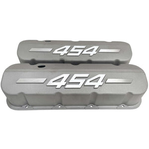 Big Block Chevy 454 - RAISED LOGO - Tall Valve Covers - Bead Blast