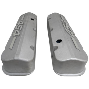 Big Block Chevy 454 - RAISED LOGO - Tall Valve Covers - Bead Blast