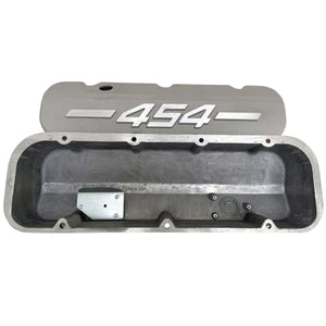 Big Block Chevy 454 - RAISED LOGO - Tall Valve Covers - Bead Blast