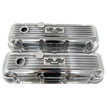 Load image into Gallery viewer, Big Block Chevy 496 Flag Logo Valve Covers - Polished
